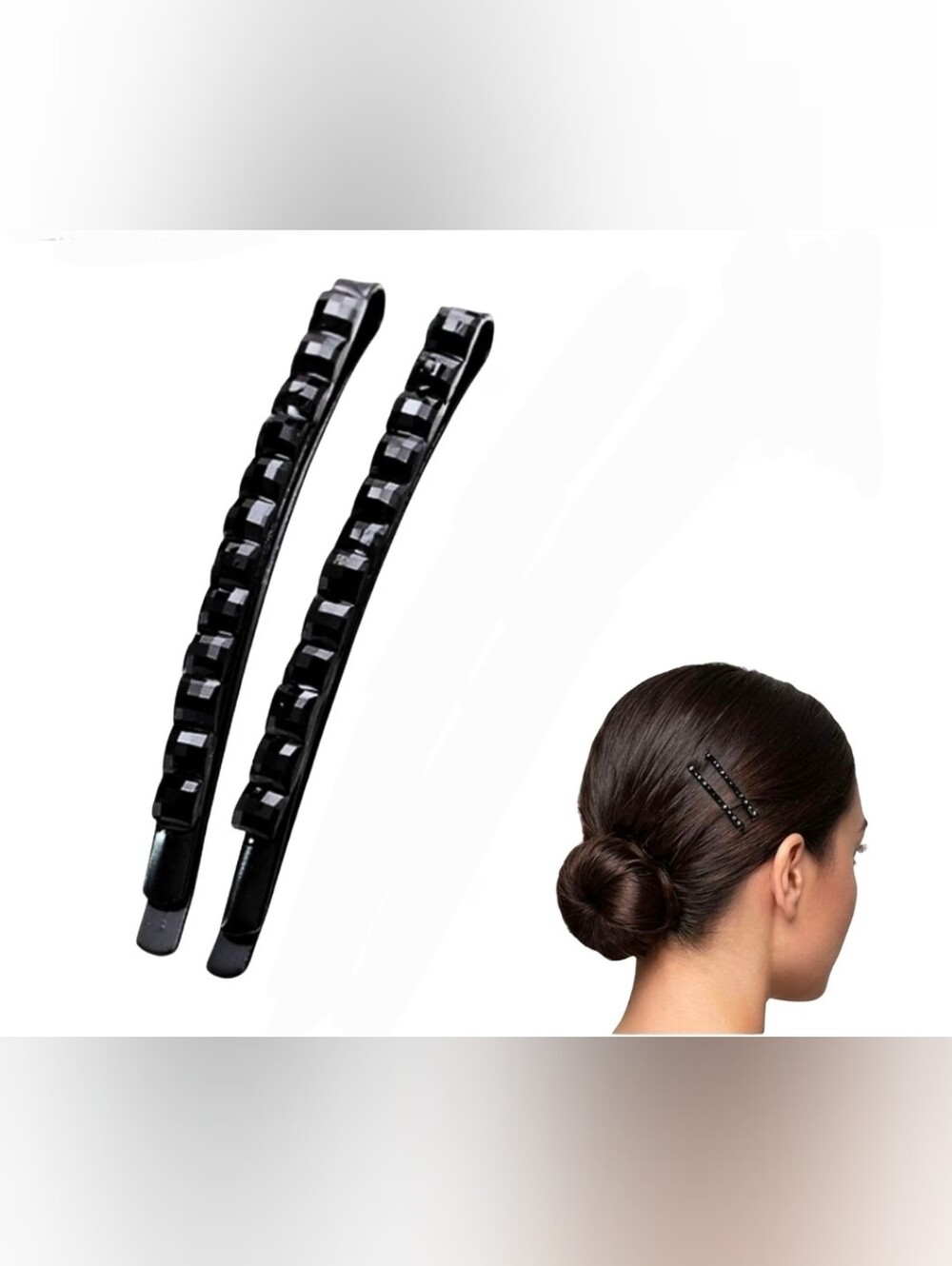 Black Decorative Crystal Bobby Pins - Hair Clips BNIB